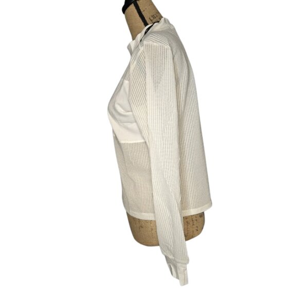 NWT Nordstrom Poof White long-Sleeve Sheer Mesh see through top small - Picture 4 of 8